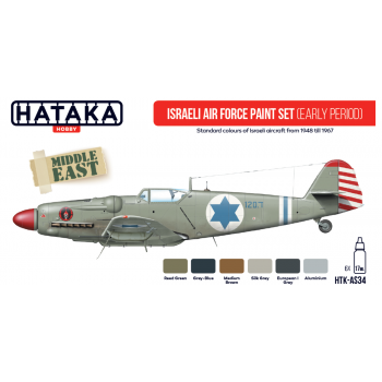 HATAKA HTK AS34 Israeli Air Force Early Period Acrylic Set Red Line 6 x 17ml